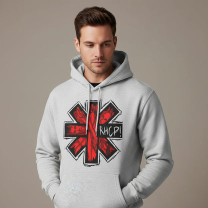 red hot chili peppers red hot art hoodie hooded sweatshirt winterwear music band buy online united states usa the banyan tee tbt men women girls boys unisex gray