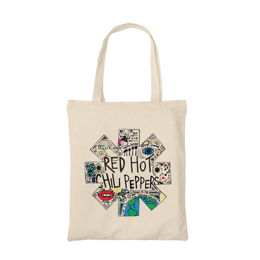 red hot chili peppers fan art tote bag hand printed cotton women men unisex