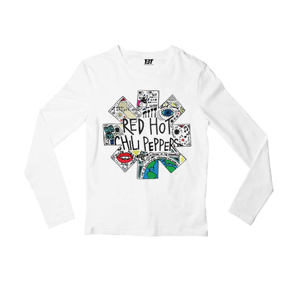red hot chili peppers doodle full sleeves long sleeves music band buy online india the banyan tee tbt men women girls boys unisex white