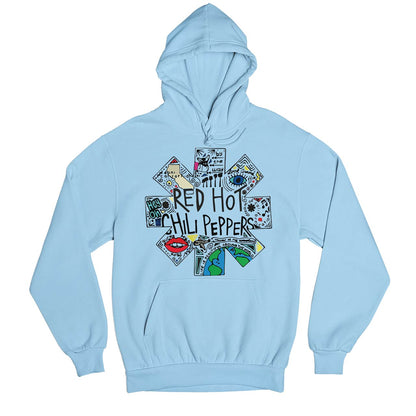 red hot chili peppers doodle hoodie hooded sweatshirt winterwear music band buy online united states usa the banyan tee tbt men women girls boys unisex  baby blue