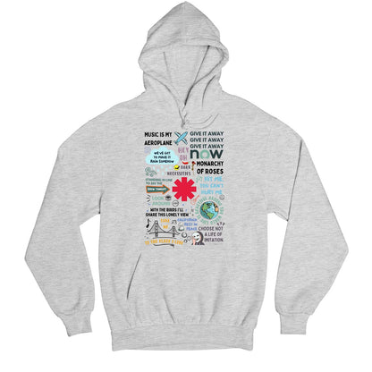 red hot chili peppers song story hoodie hooded sweatshirt winterwear music band buy online united states usa the banyan tee tbt men women girls boys unisex gray