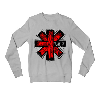 red hot chili peppers red hot art sweatshirt upper winterwear music band buy online united states of america usa the banyan tee tbt men women girls boys unisex gray