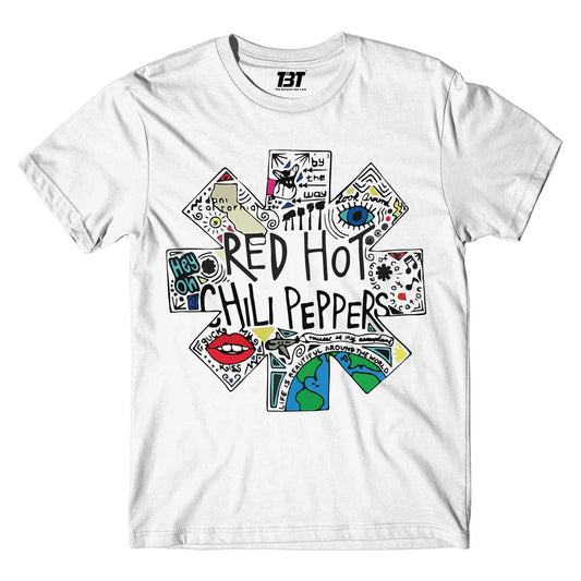 red hot chili peppers doodle t-shirt music band buy online usa united states the banyan tee tbt men women girls boys unisex white