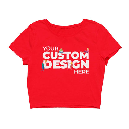 red custom customizable personalized your logo image crop tops by the banyan tee plain black crop top crop tops united states of america usa crop tops for girls