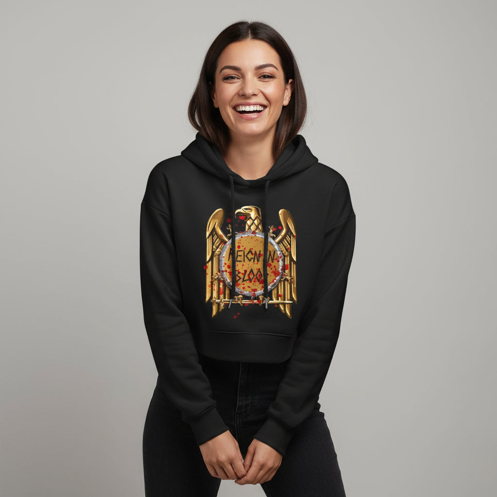 slayer reign in blood crop hoodie hooded sweatshirt upper winterwear music band buy online india the banyan tee tbt men women girls boys unisex black