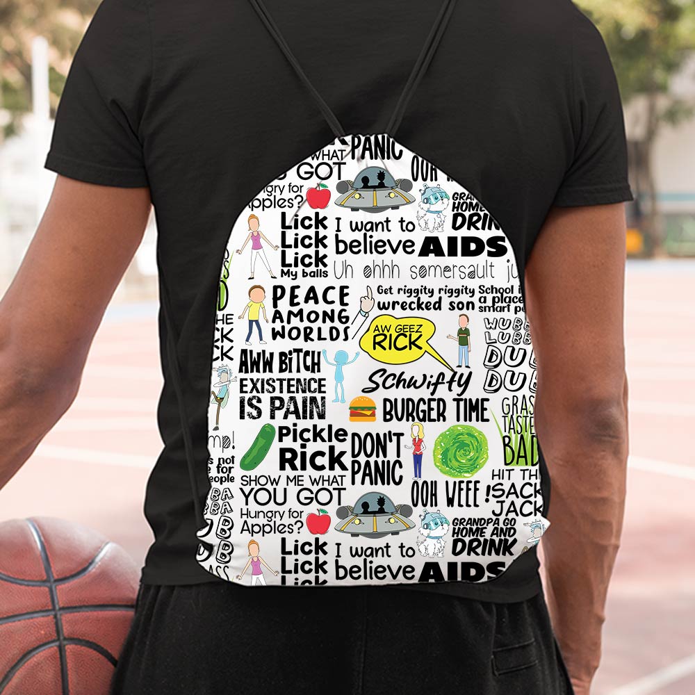 rick and morty drawstring bag college school gym tv shows & movies buy online usa united states of america the banyan tee tbt men women girls boys unisex