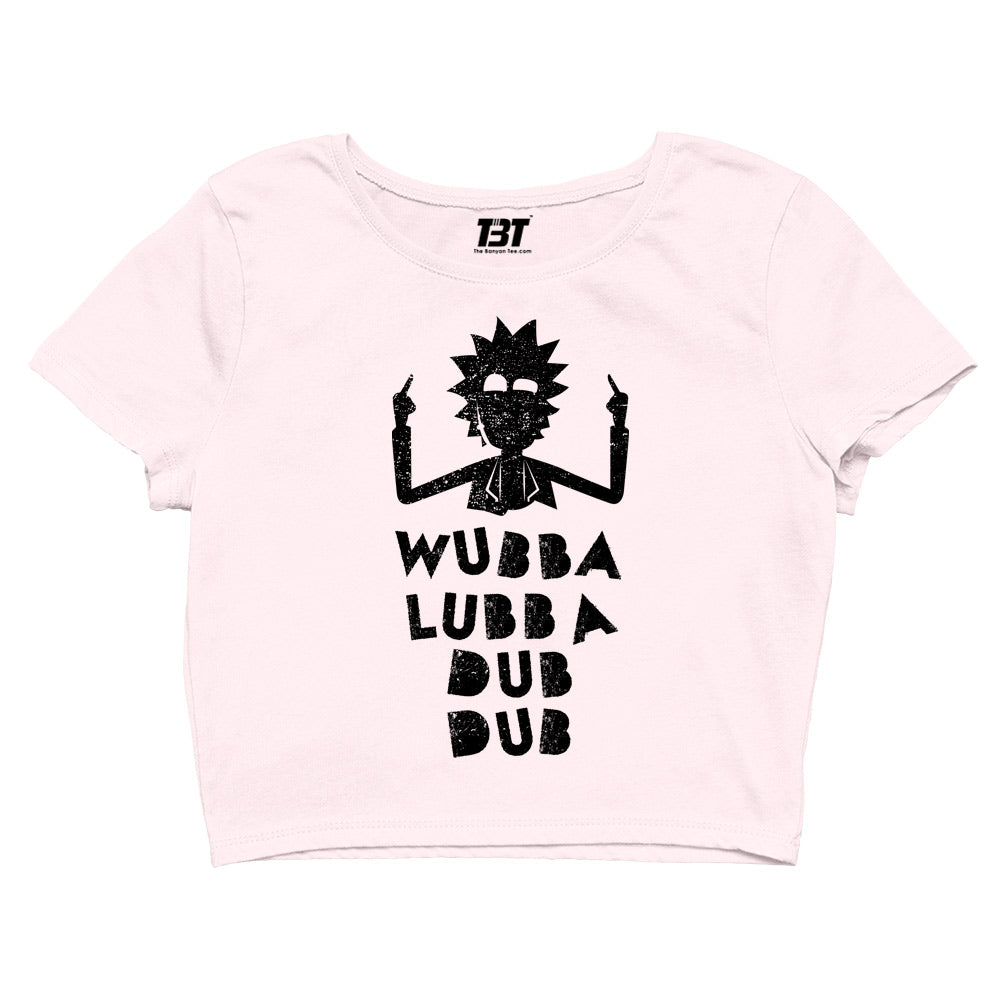 rick and morty wubba lubba dub dub crop top buy online united states of america usa the banyan tee tbt men women girls boys unisex Sky Blue rick and morty online summer beth mr meeseeks jerry quote vector art clothing accessories merchandise