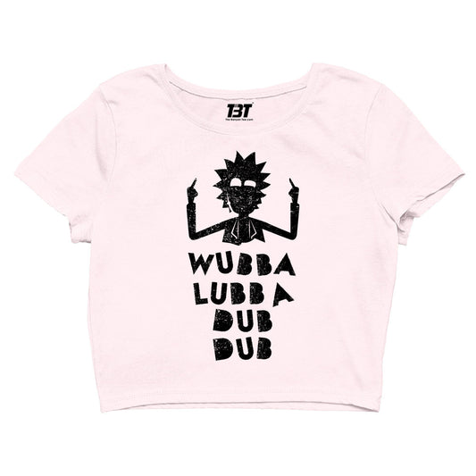 rick and morty wubba lubba dub dub crop top buy online united states of america usa the banyan tee tbt men women girls boys unisex Sky Blue rick and morty online summer beth mr meeseeks jerry quote vector art clothing accessories merchandise
