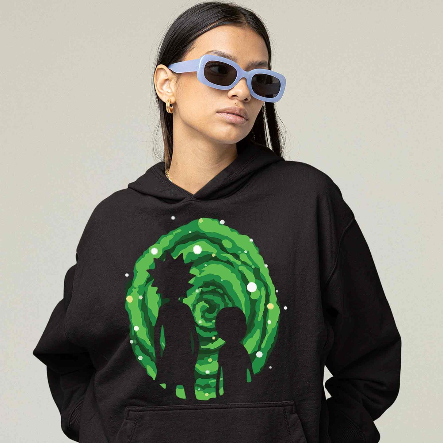 rick and morty portal hoodie hooded sweatshirt winterwear buy online united states usa the banyan tee tbt men women girls boys unisex black rick and morty online summer beth mr meeseeks jerry quote vector art clothing accessories merchandise