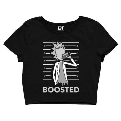 rick and morty boosted crop top buy online united states of america usa the banyan tee tbt men women girls boys unisex black rick and morty online summer beth mr meeseeks jerry quote vector art clothing accessories merchandise
