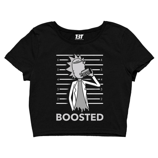 rick and morty boosted crop top buy online united states of america usa the banyan tee tbt men women girls boys unisex black rick and morty online summer beth mr meeseeks jerry quote vector art clothing accessories merchandise