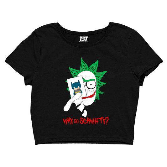 rick and morty joker crop top buy online united states of america usa the banyan tee tbt men women girls boys unisex black rick and morty online summer beth mr meeseeks jerry quote vector art clothing accessories merchandise