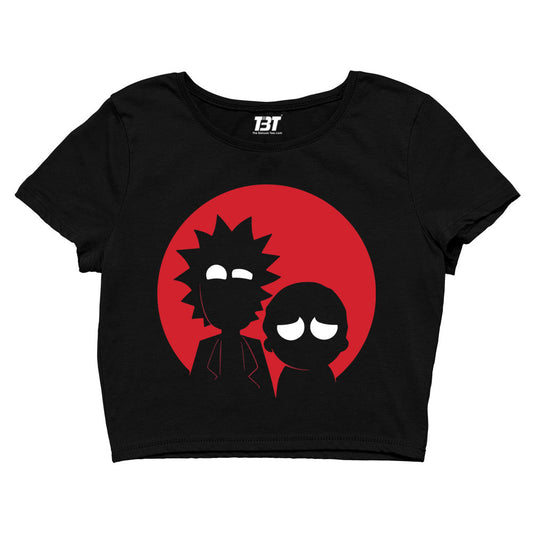 rick and morty silhouette crop top buy online united states of america usa the banyan tee tbt men women girls boys unisex black rick and morty online summer beth mr meeseeks jerry quote vector art clothing accessories merchandise