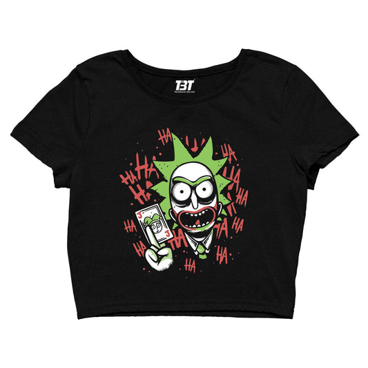 rick and morty joker crop top buy online united states of america usa the banyan tee tbt men women girls boys unisex black rick and morty online summer beth mr meeseeks jerry quote vector art clothing accessories merchandise