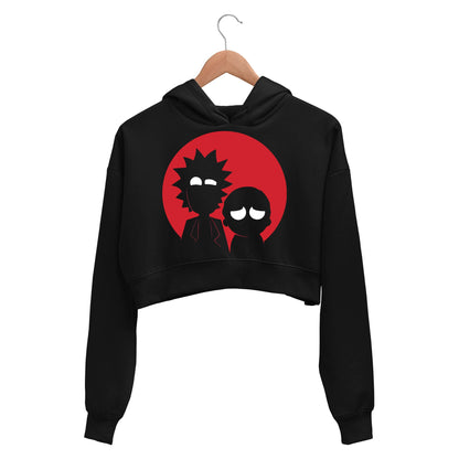 rick and morty silhouette crop hoodie hooded sweatshirt upper winterwear buy online india the banyan tee tbt men women girls boys unisex black rick and morty online summer beth mr meeseeks jerry quote vector art clothing accessories merchandise