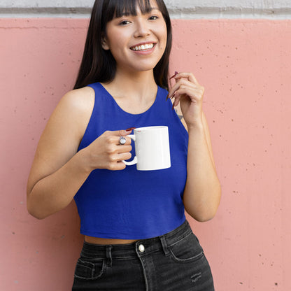 royal blue the banyan tee plain solid crop tank top