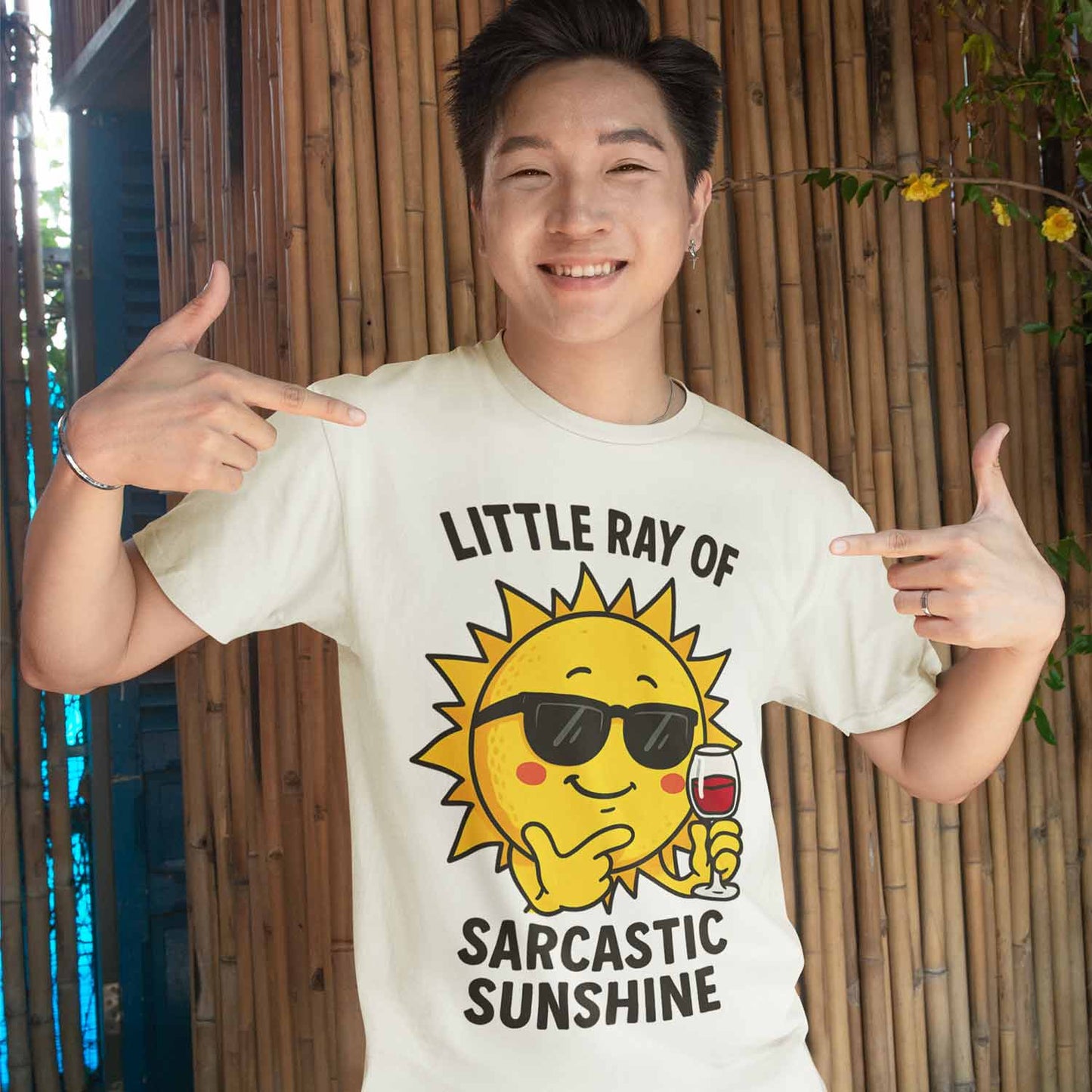 graphic sarcastic ray of sunshine t-shirt printed graphic stylish buy online united states usa the banyan tee tbt men women girls boys unisex off white 
