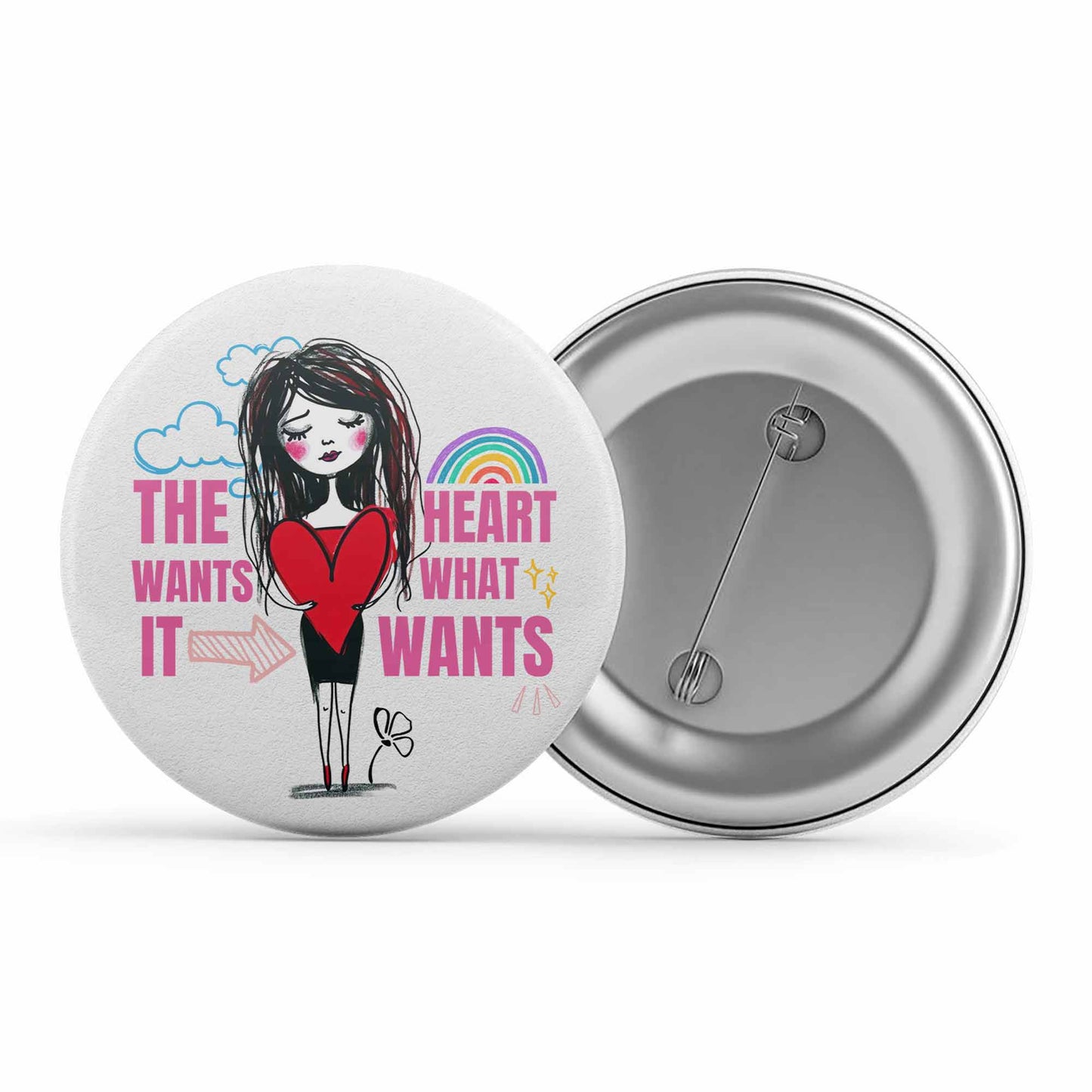 selena gomez the heart wants what it wants badge pin button music band buy online united states of america usa the banyan tee tbt men women girls boys unisex