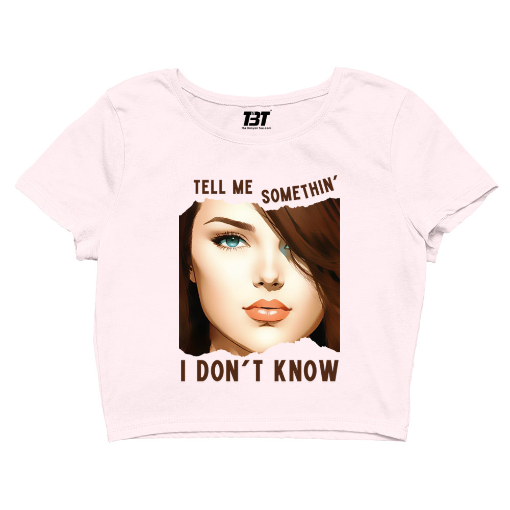 selena gomez tell me something I don't knowcrop top music band buy online united states of america usa the banyan tee tbt men women girls boys unisex baby pink