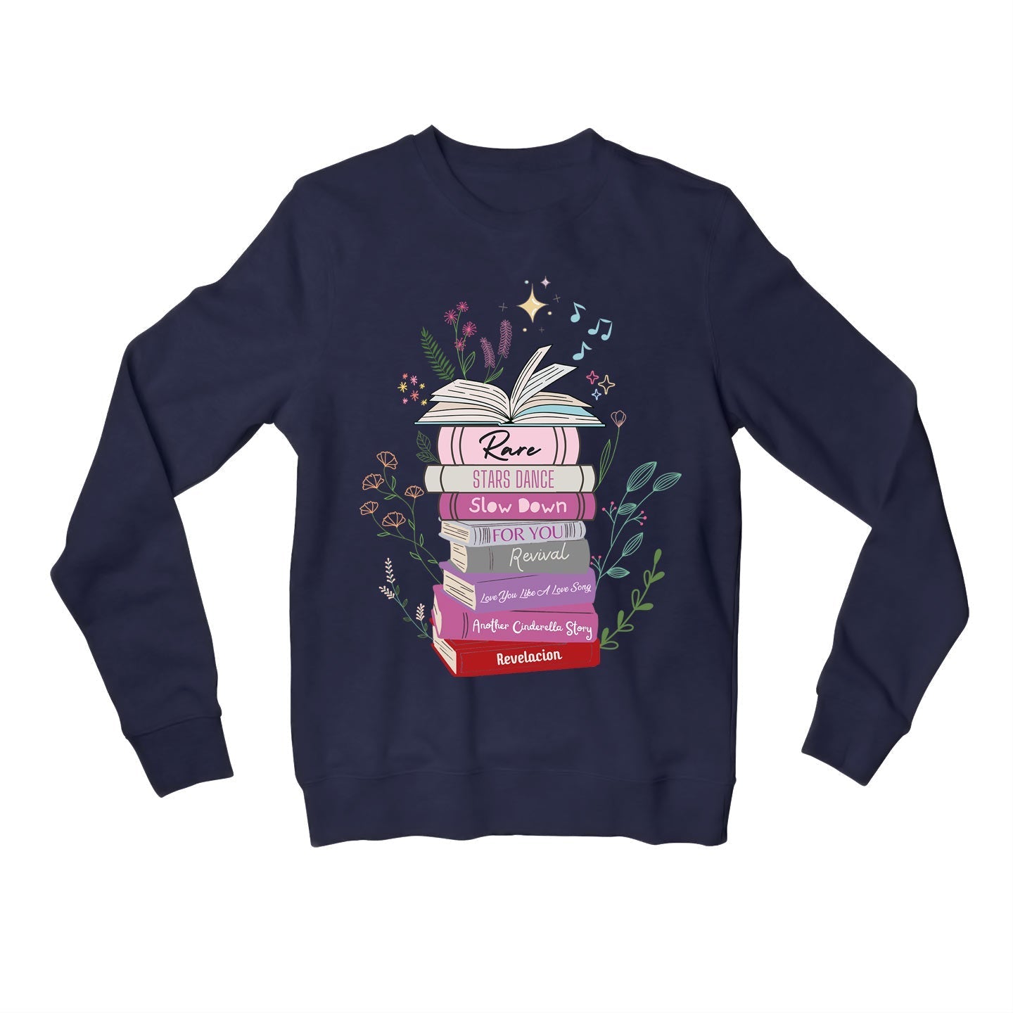 selena gomez selena's songbooks sweatshirt upper winterwear music band buy online united states usa the banyan tee tbt men women girls boys unisex navy