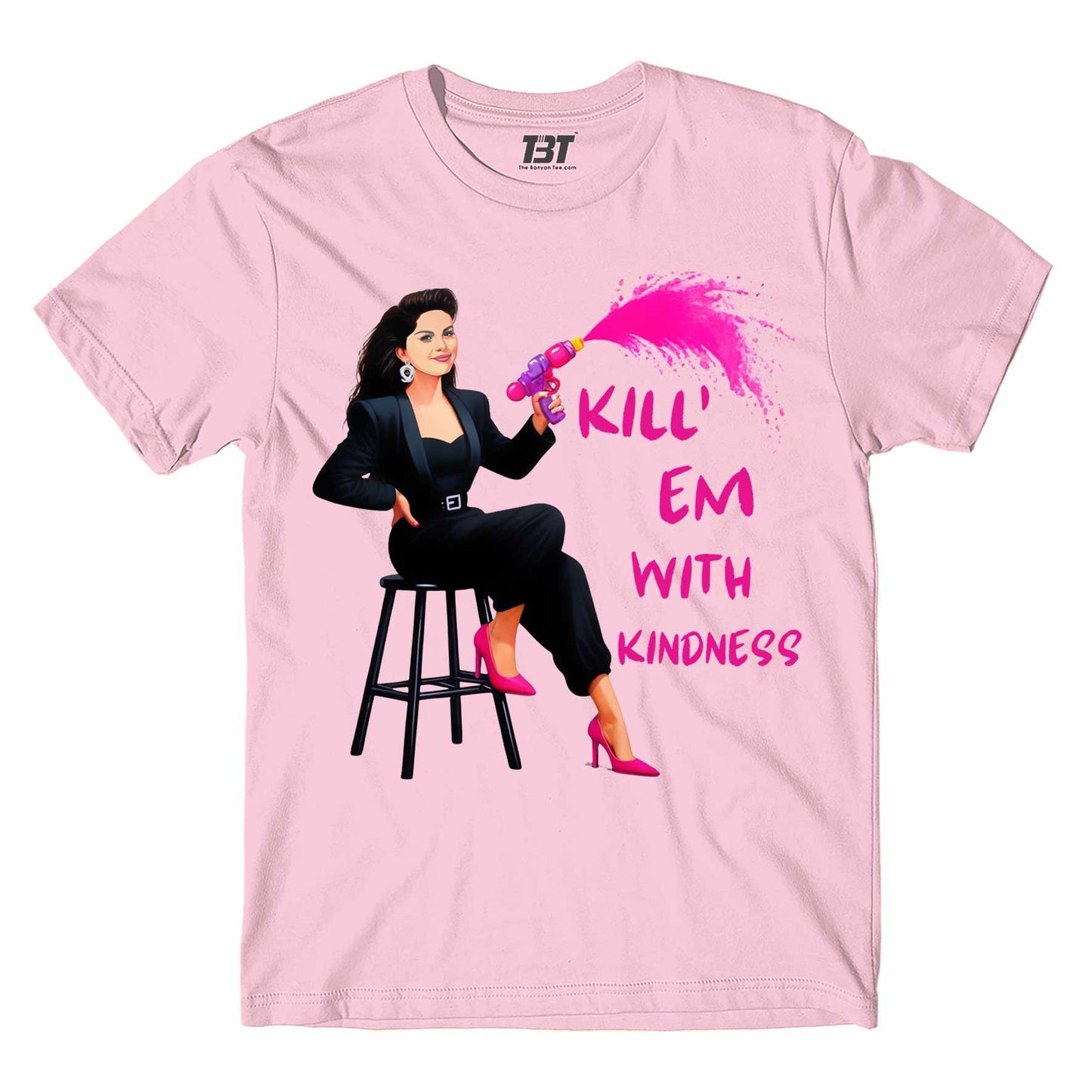 selena gomez kill em with kindness t-shirt music band buy online usa united states the banyan tee tbt men women girls boys unisex Sky Blue