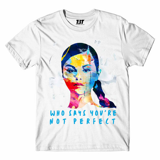 selena gomez who says you're not perfect t-shirt music band buy online usa united states the banyan tee tbt men women girls boys unisex lavender