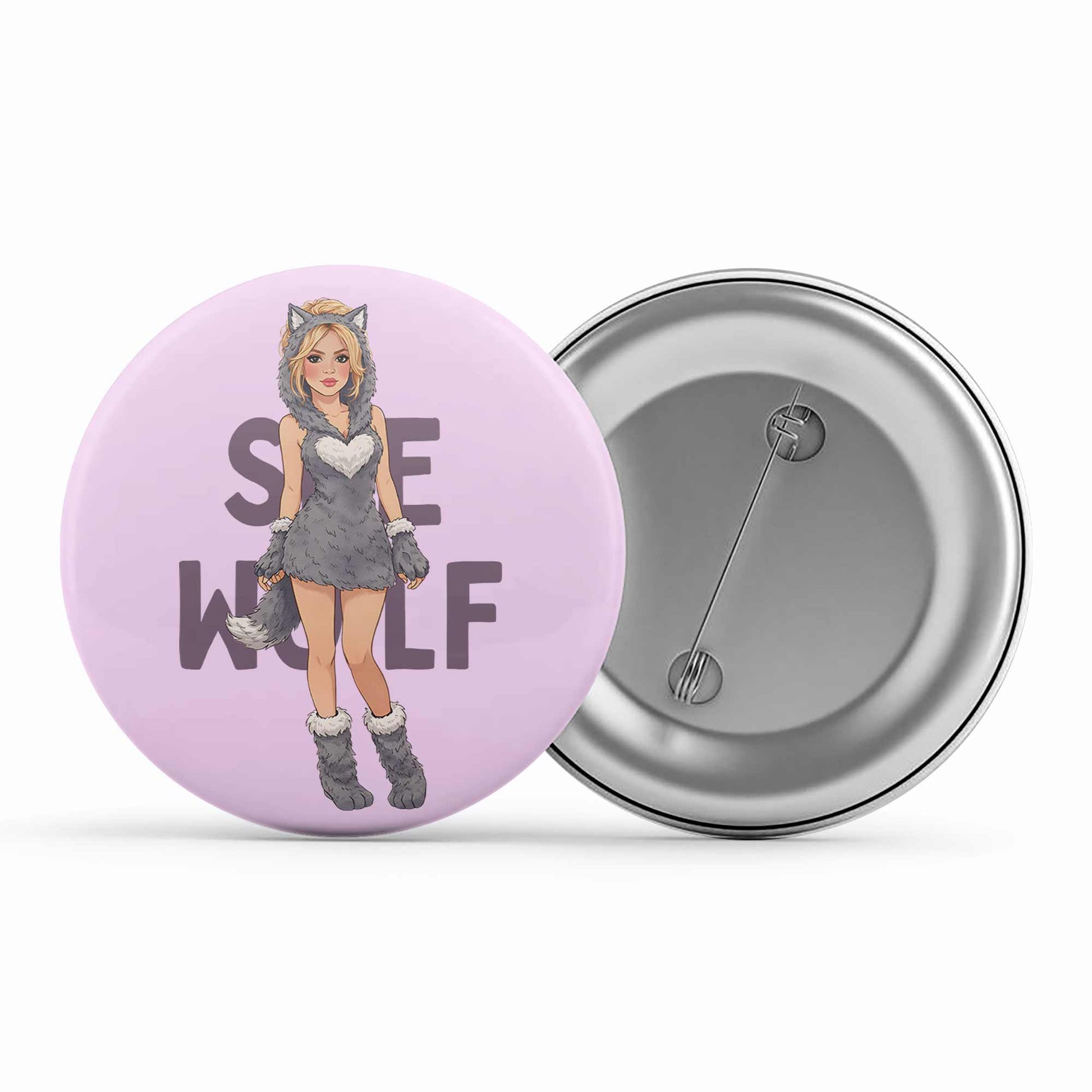 shakira she wolf badge pin button music band buy online united states usa the banyan tee tbt men women girls boys unisex  
