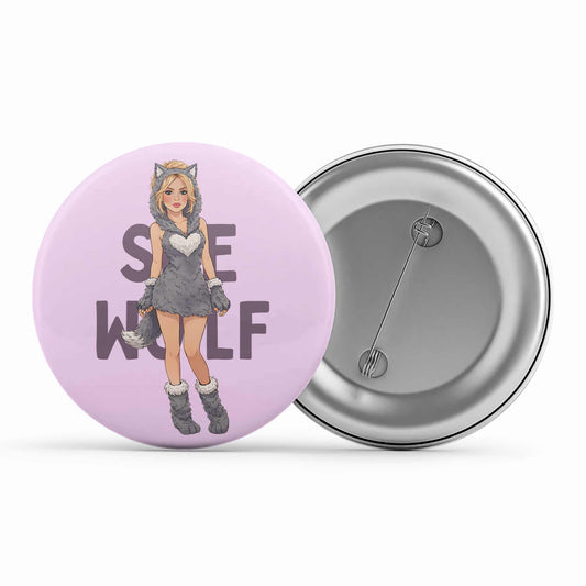 shakira she wolf badge pin button music band buy online united states usa the banyan tee tbt men women girls boys unisex  