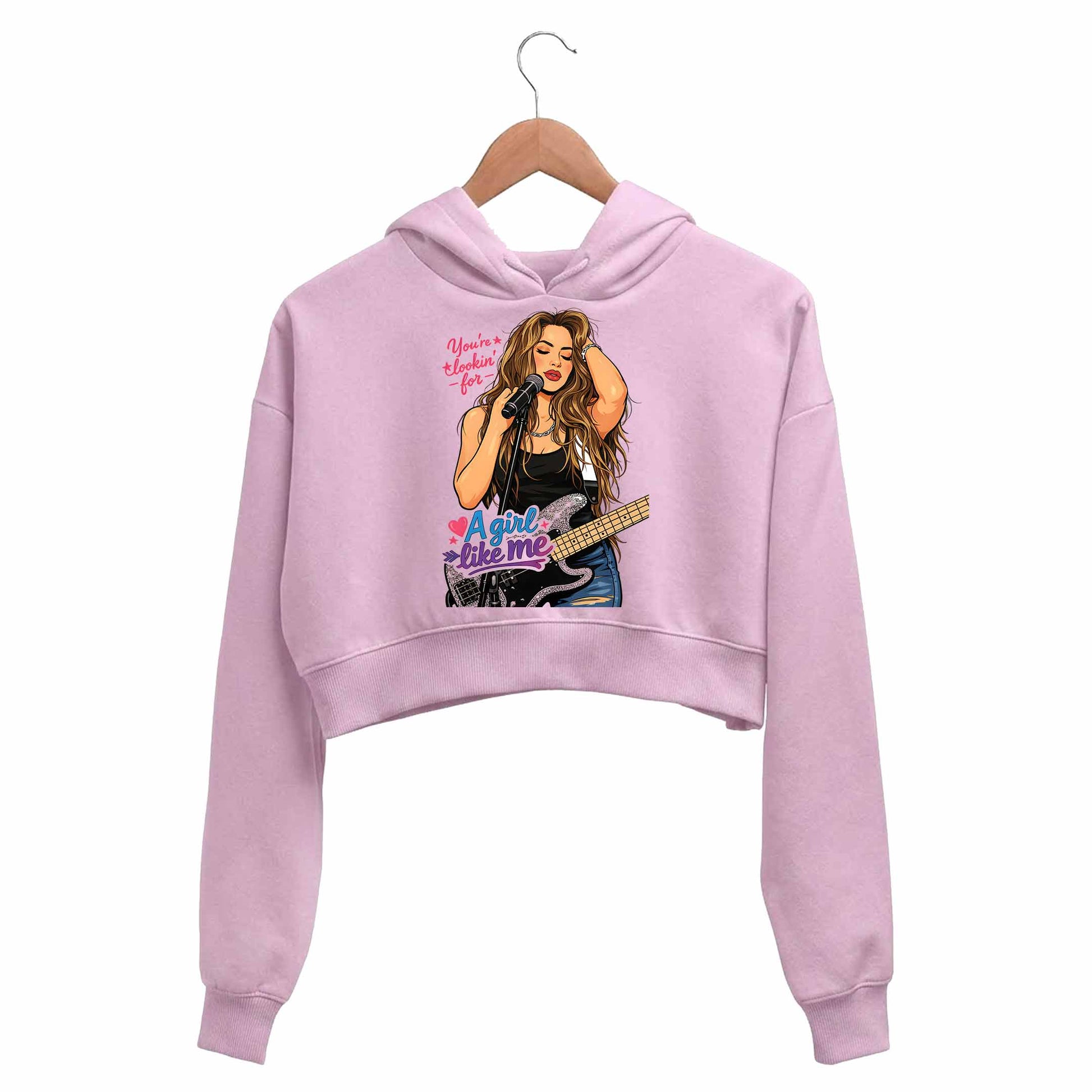 shakira girl like me crop hoodie hooded sweatshirt upper winterwear music band buy online united states usa the banyan tee tbt men women girls boys unisex baby pink 