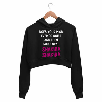 shakira does your mind crop hoodie hooded sweatshirt upper winterwear music band buy online united states usa the banyan tee tbt men women girls boys unisex black 