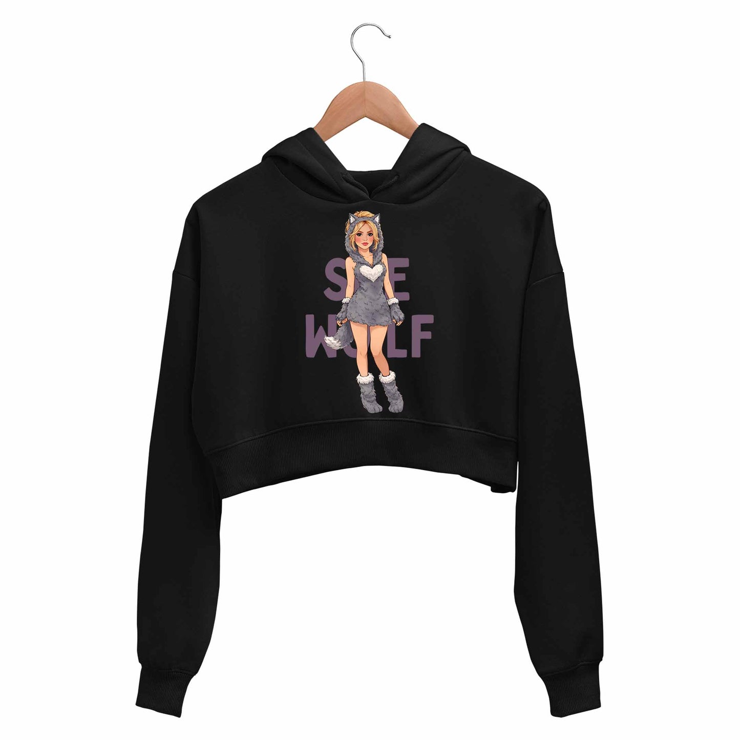 shakira she wolf crop hoodie hooded sweatshirt upper winterwear music band buy online united states usa the banyan tee tbt men women girls boys unisex black 