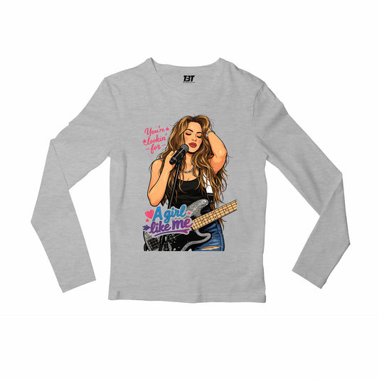 shakira girl like me full sleeves long sleeves music band buy online united states usa the banyan tee tbt men women girls boys unisex gray 