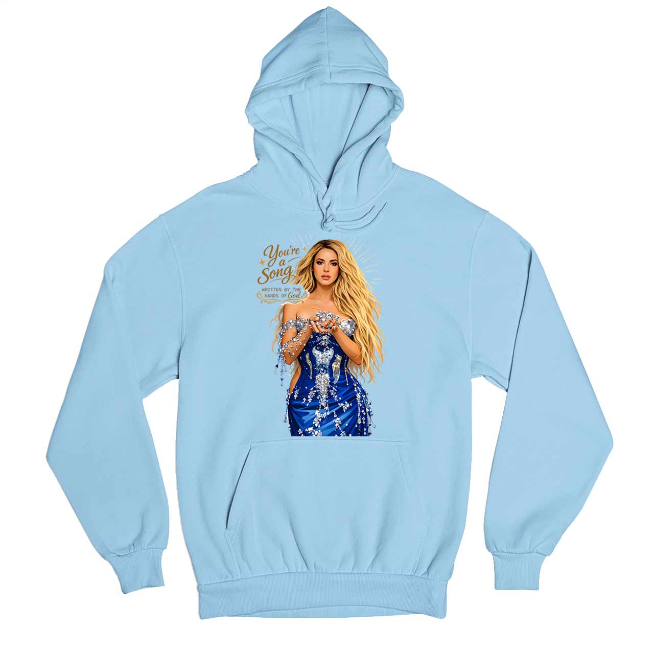 shakira you're a song hoodie hooded sweatshirt winterwear music band buy online united states usa the banyan tee tbt men women girls boys unisex baby blue 