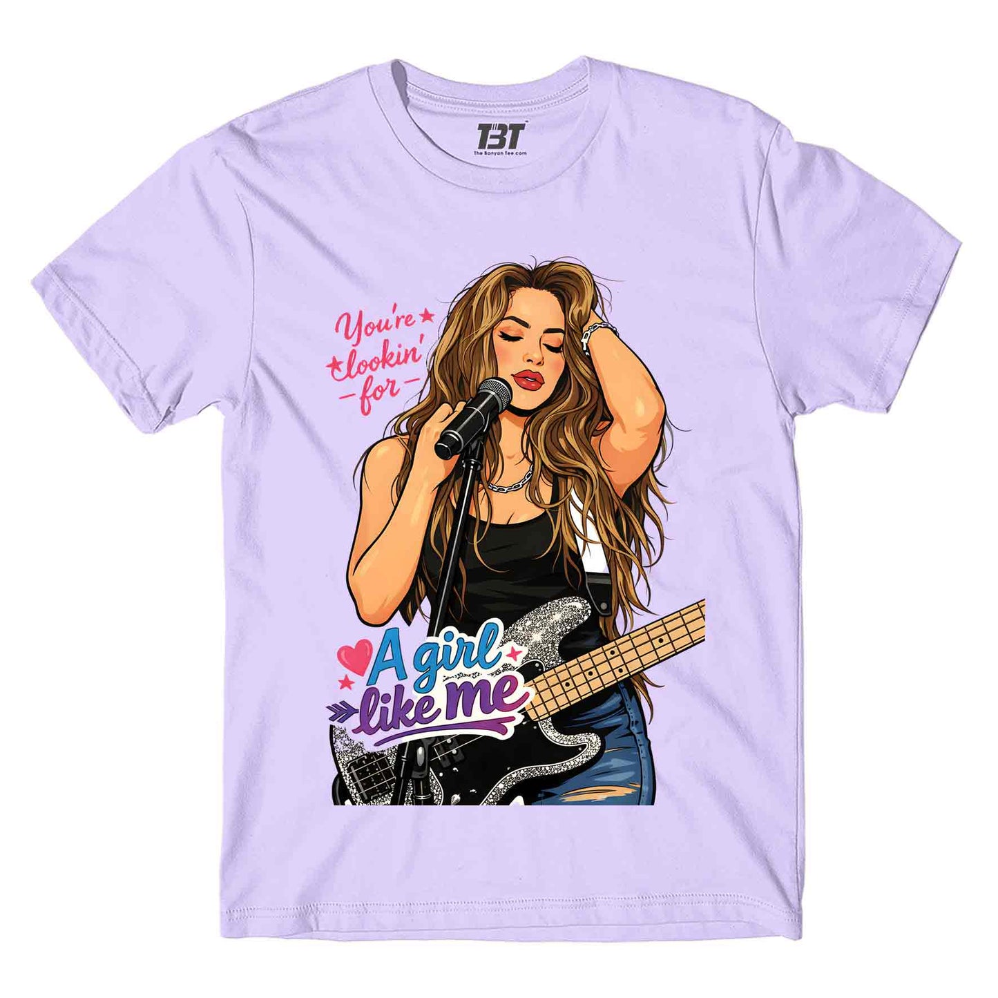shakira girl like me t-shirt music band buy online united states usa the banyan tee tbt men women girls boys unisex lavender 