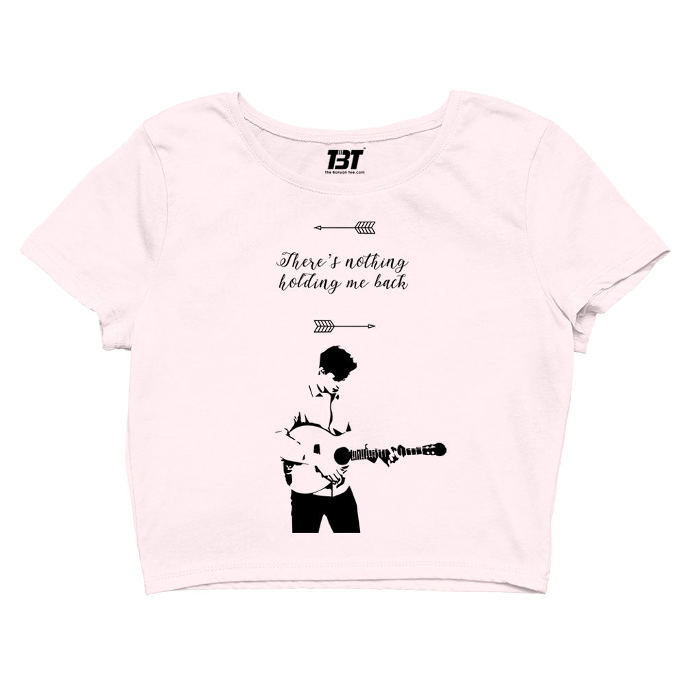 shawn mendes nothing holding me back crop top music band buy online united states of america usa the banyan tee tbt men women girls boys unisex white