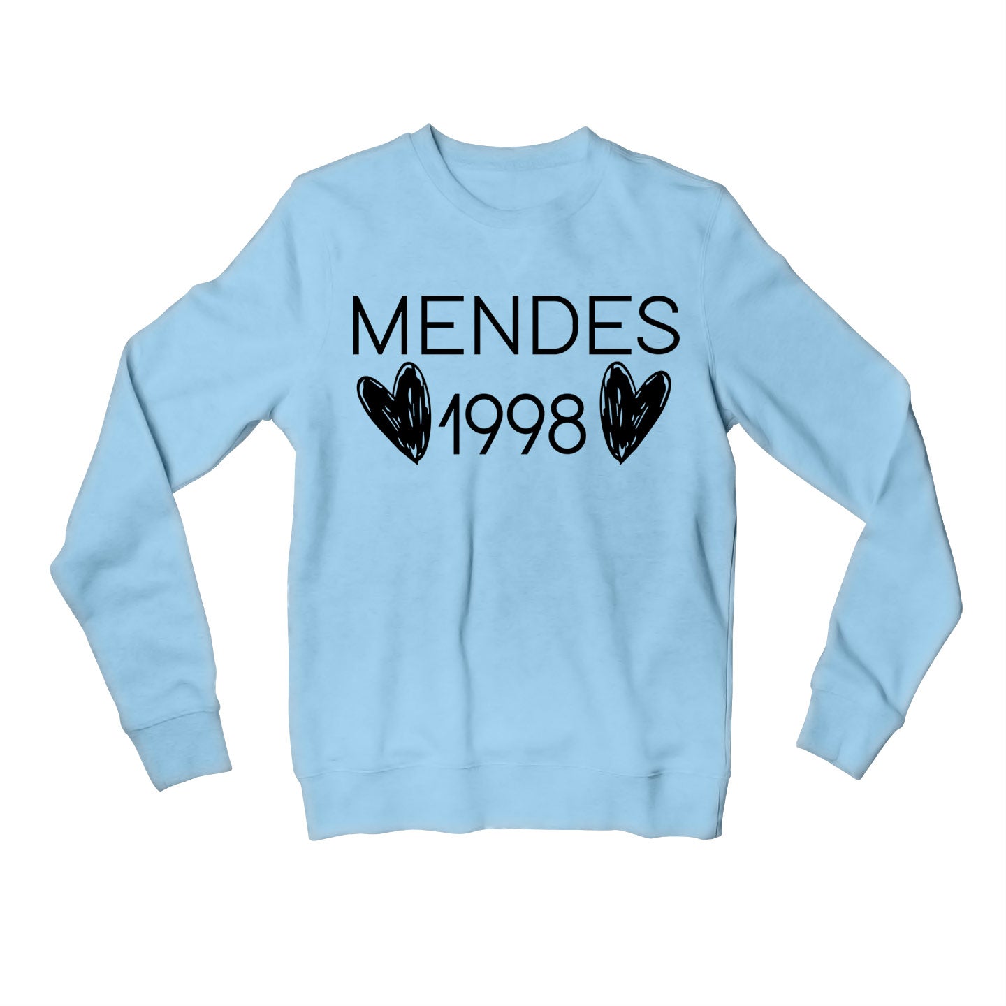 shawn mendes mendes 1998 sweatshirt upper winterwear music band buy online united states of america usa the banyan tee tbt men women girls boys unisex baby blue