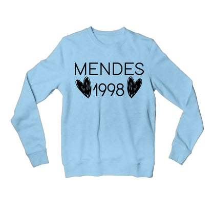 shawn mendes mendes 1998 sweatshirt upper winterwear music band buy online united states of america usa the banyan tee tbt men women girls boys unisex baby blue