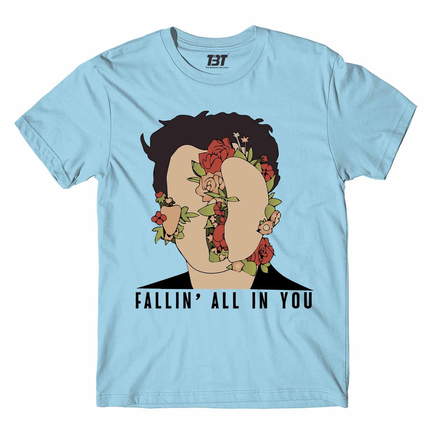 shawn mendes fallin' all in you t-shirt music band buy online usa united states the banyan tee tbt men women girls boys unisex white