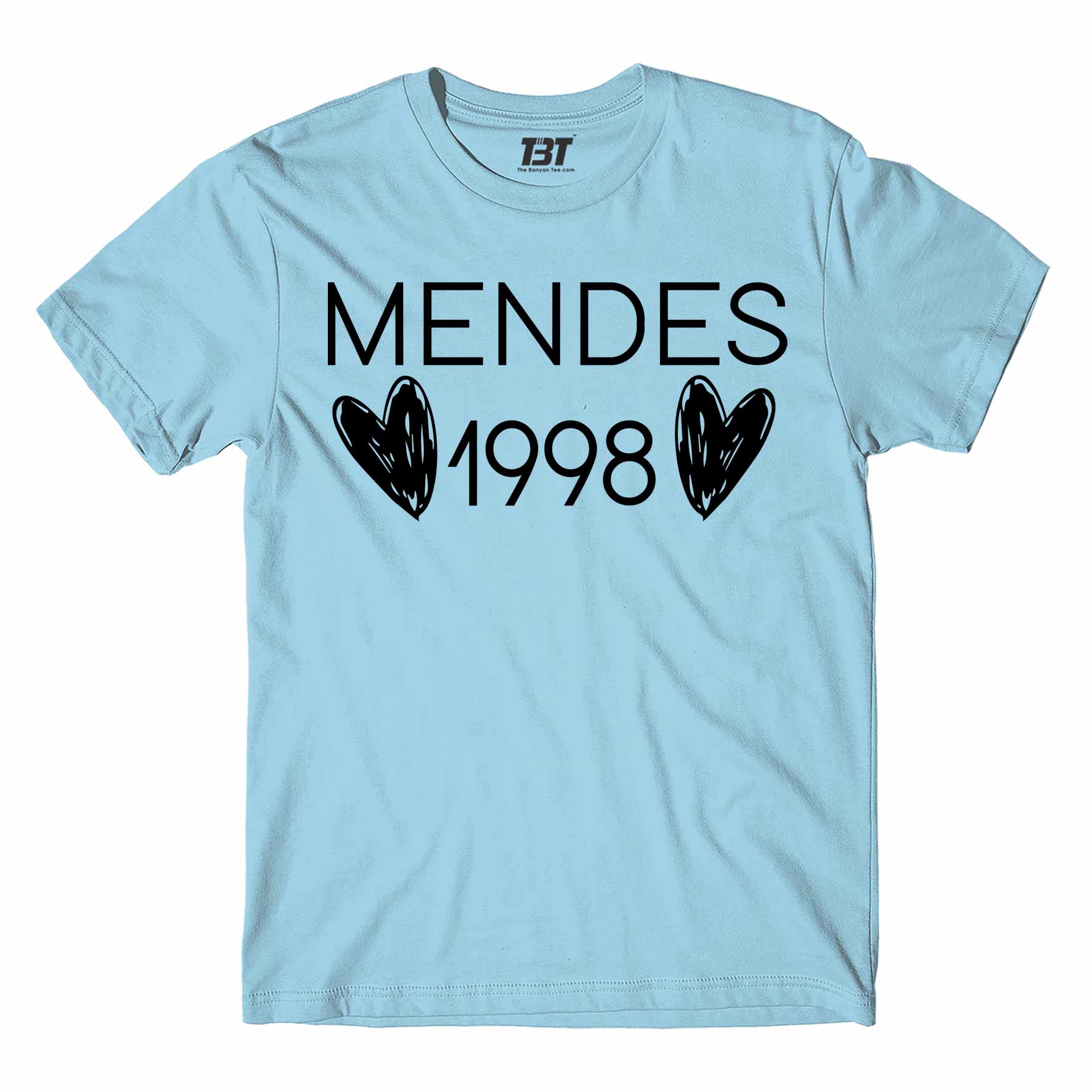 shawn mendes mendes 1998 t-shirt music band buy online usa united states the banyan tee tbt men women girls boys unisex sky blue  Edit alt text