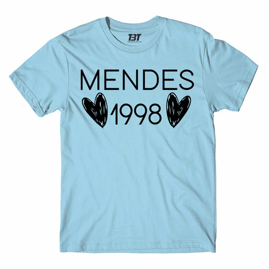 shawn mendes mendes 1998 t-shirt music band buy online usa united states the banyan tee tbt men women girls boys unisex sky blue  Edit alt text