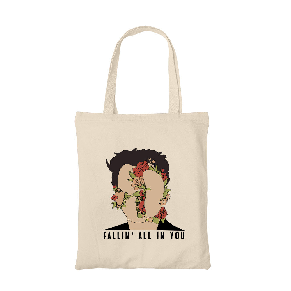 shawn mendes fallin all in you tote bag hand printed cotton women men unisex