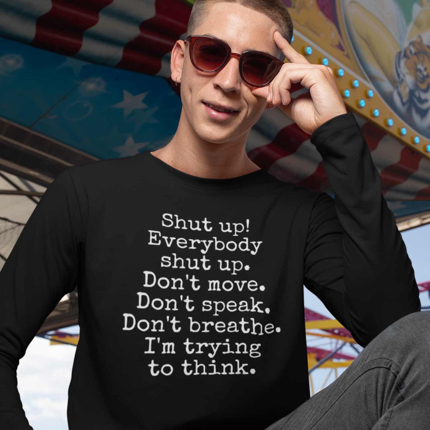 Sherlock Full Sleeves T-shirt - Trying To Think Full Sleeves T-shirt The Banyan Tee TBT