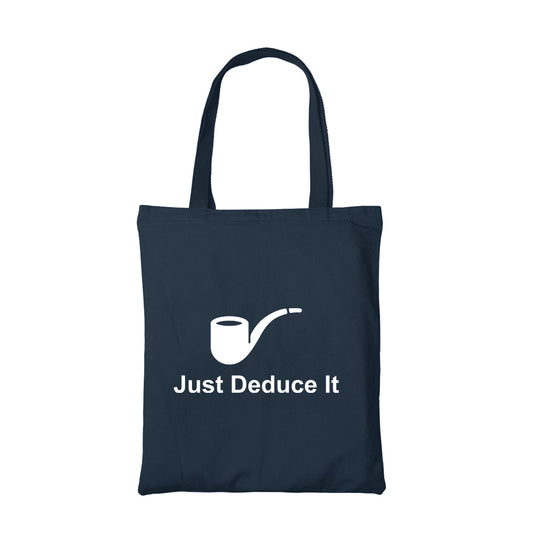 sherlock just deduce it tote bag hand printed cotton women men unisex