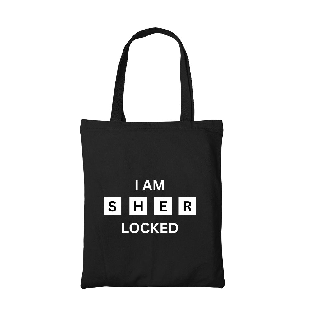 sherlock sherlocked tote bag hand printed cotton women men unisex