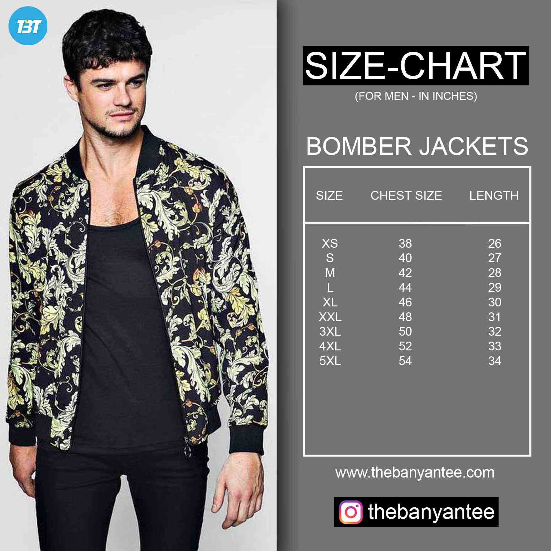 custom bomber jacket size chart the banyan tee