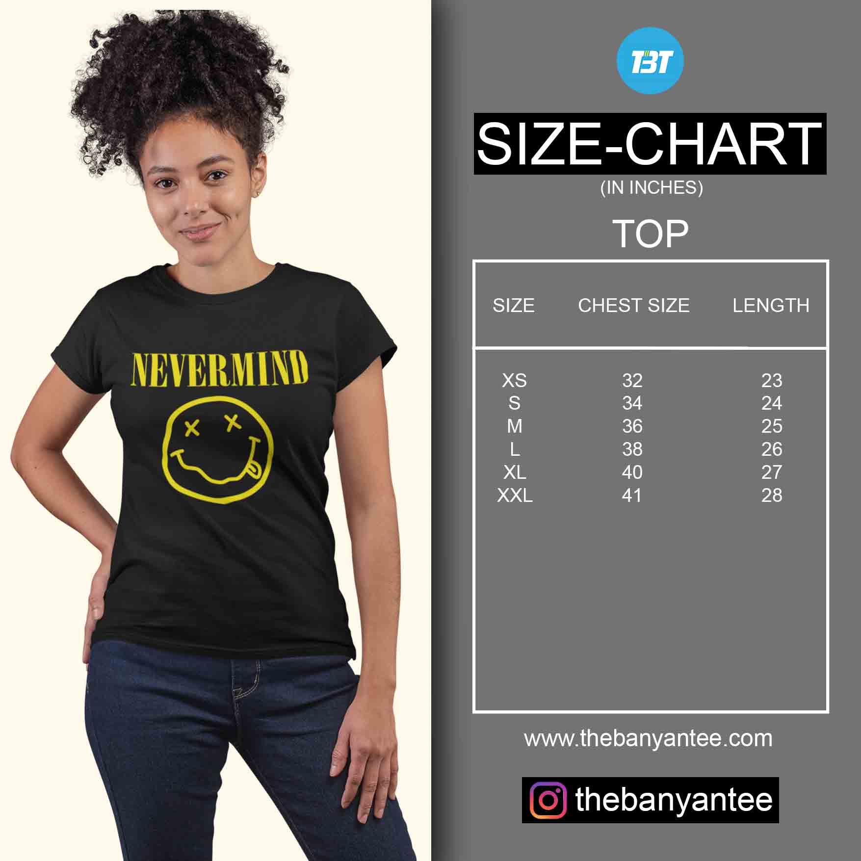 size chart tops united states of america usa the banyan tee