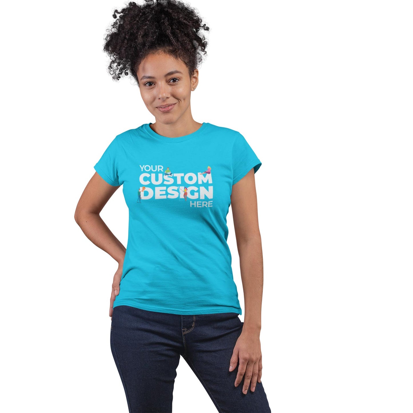 custom customizable personalised sky blue tops by the banyan tee cotton plain sky blue top for women united states of america usa tops for girls tops for women