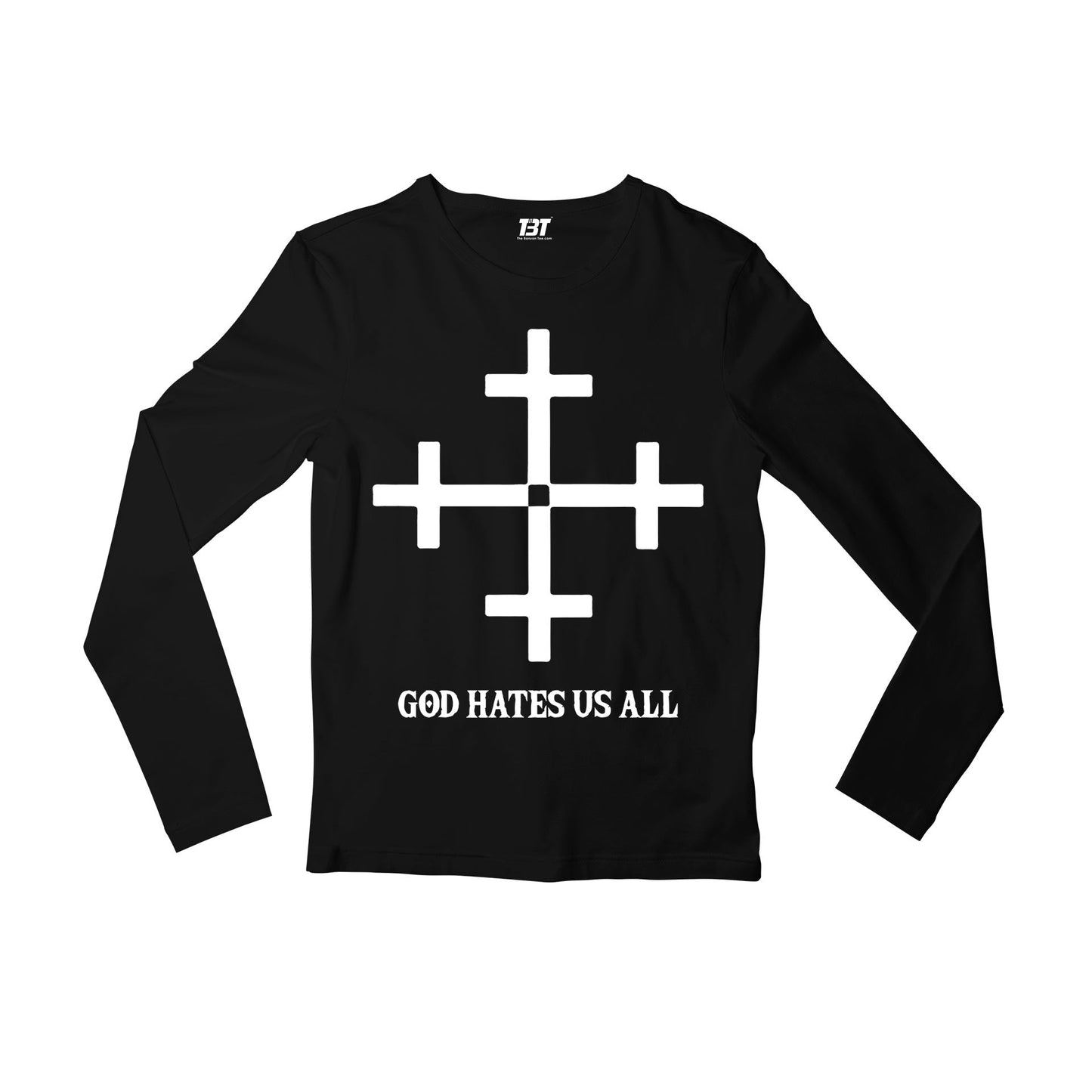 slayer god hates us all full sleeves long sleeves music band buy online india the banyan tee tbt men women girls boys unisex black