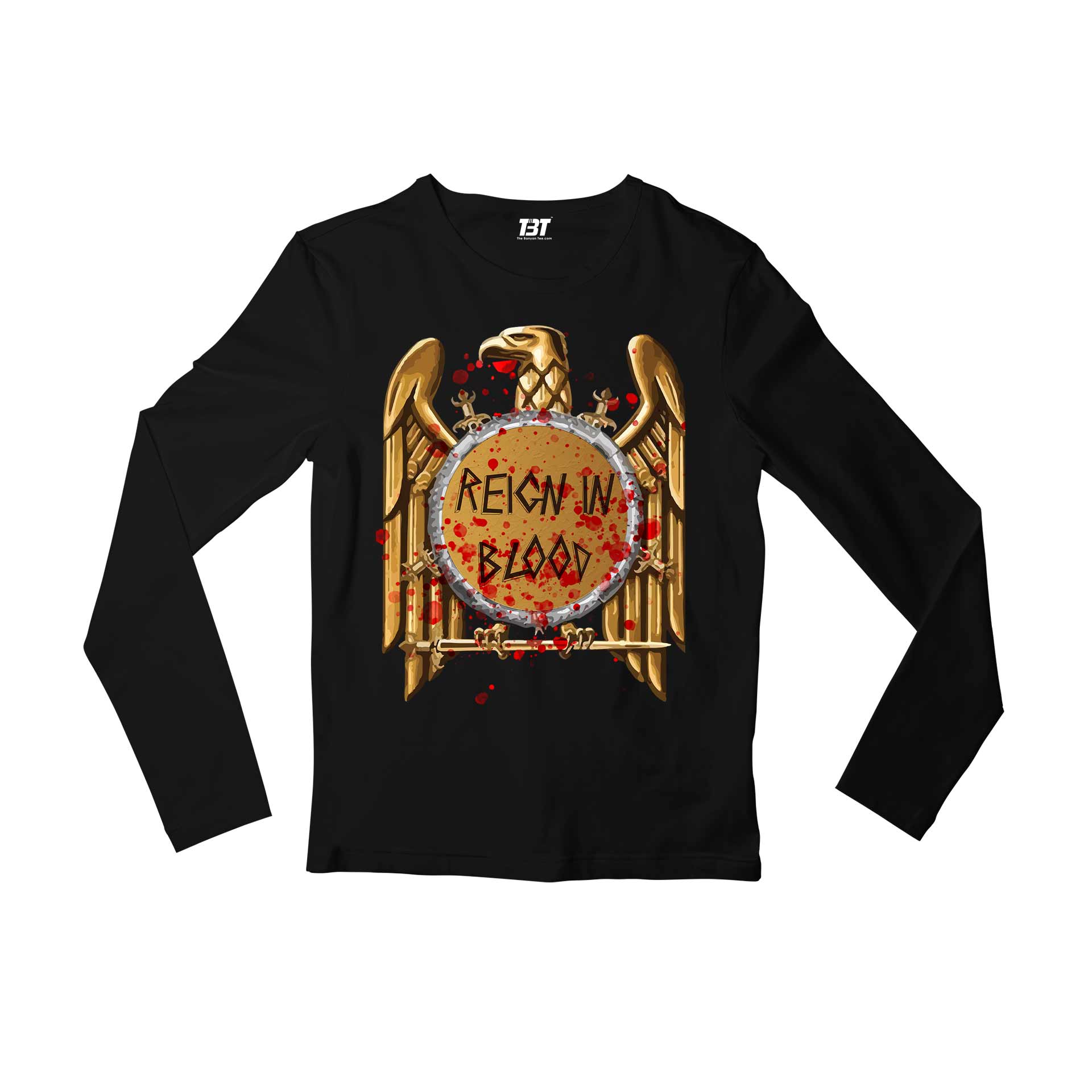 slayer reign in blood full sleeves long sleeves music band buy online india the banyan tee tbt men women girls boys unisex black