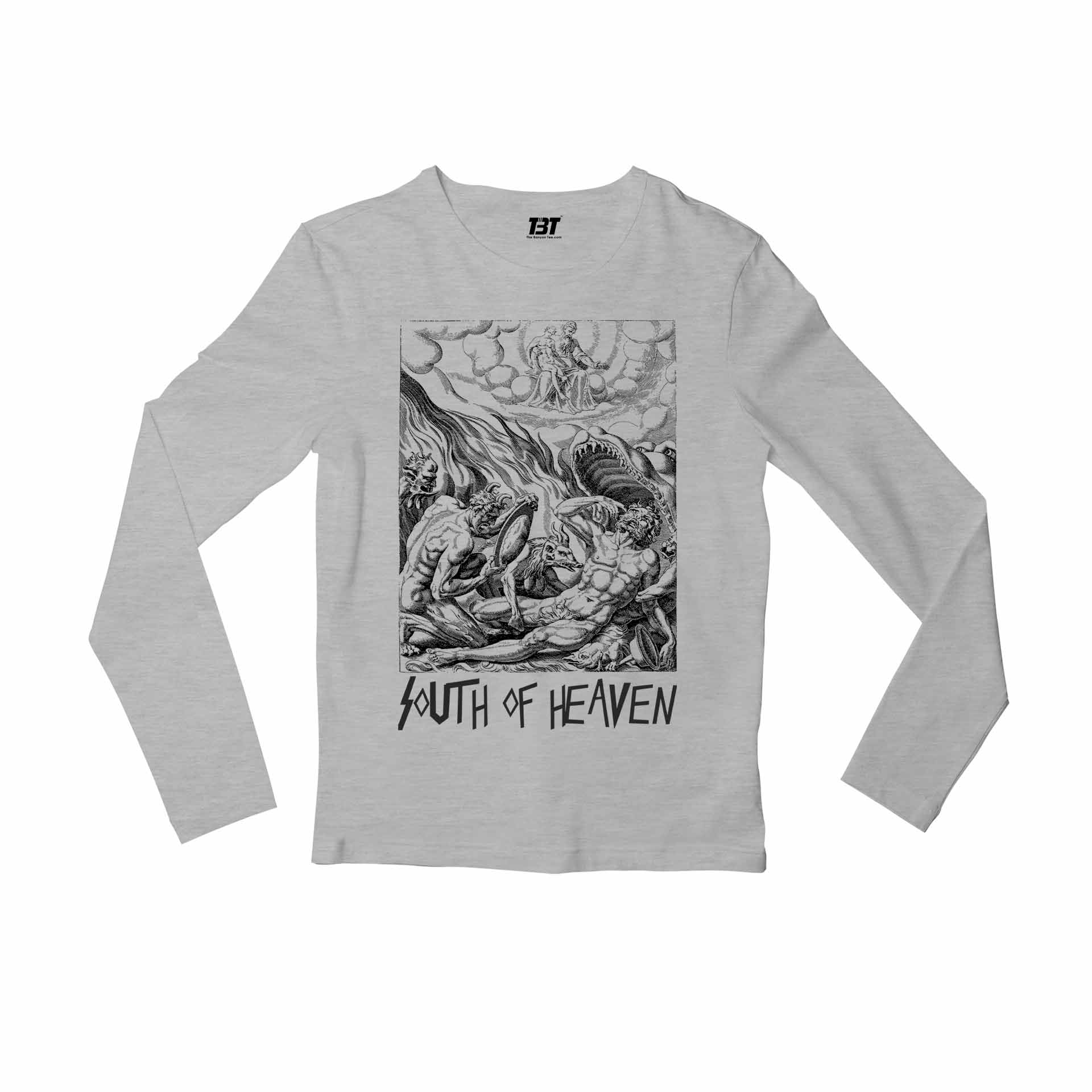 slayer south of heaven full sleeves long sleeves music band buy online india the banyan tee tbt men women girls boys unisex gray